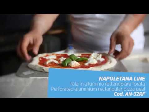 Pá para enfornar pizza alumínio perfurada retangular - Linha Napoletana