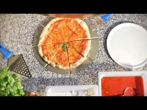 Meia-lua de aço inoxidável para cortar pizzas de até 50cm co